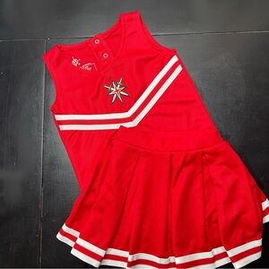 Cheerleading 2 Piece Outfit Top Skirt Red Knights Swords 4T